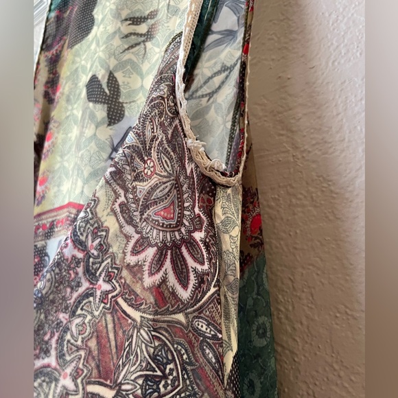 Sundance Womens S Embroidered Beaded Tank Top Long Sides Flowy Silky Fairycore - Picture 10 of 15